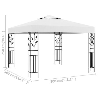 vidaXL pavillon 3x3 m 180 g/m² hvid