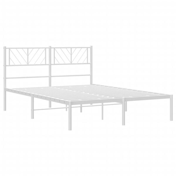 vidaXL sengeramme med sengegavl 140x200 cm metal hvid
