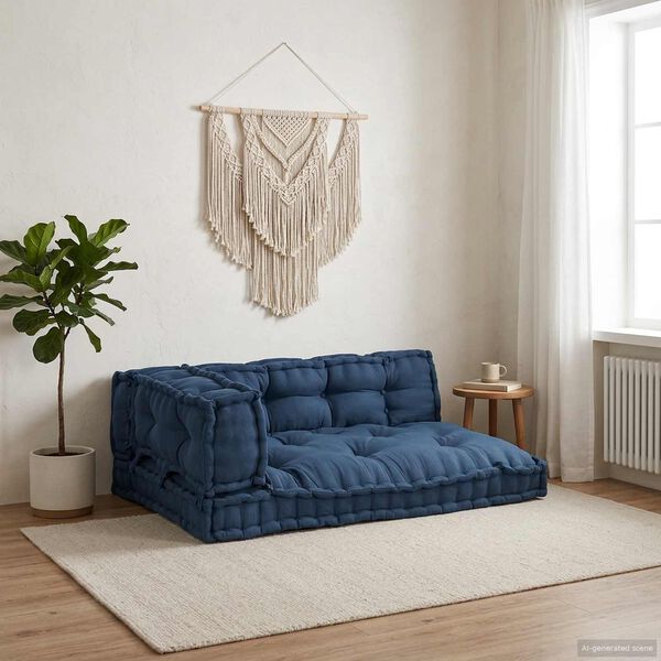 vidaXL Palle Sofa Pude 3 pcs Indigo 120 x 80 x 38 cm Stof