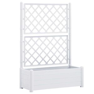 vidaXL plantekasse med espalier 100x43x142 cm PP hvid