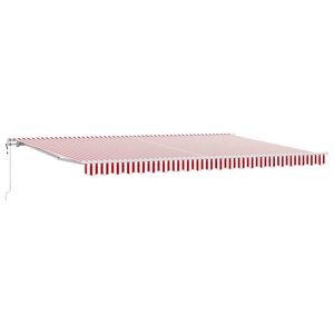 vidaXL Udtr&aelig;kkelig markise R&oslash;d og Hvid 500 &times; 350 cm Stof og aluminium