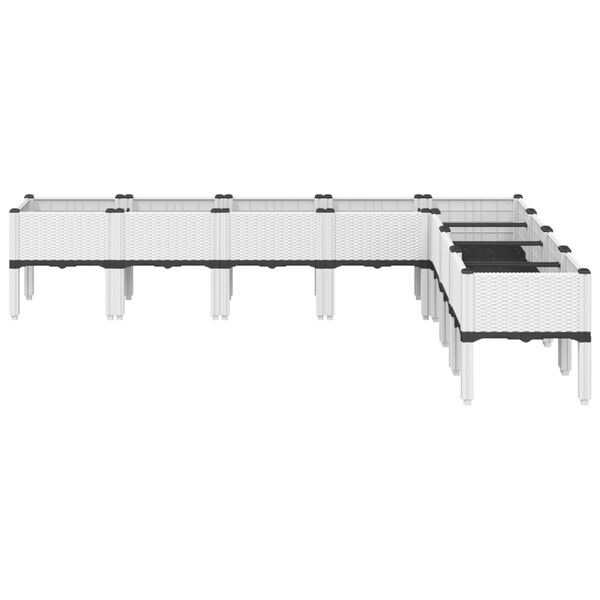 vidaXL plantekasse med ben 200x160x42 cm PP hvid