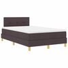 vidaXL LED Box Spring Bed med hovedg&aelig;rde M&oslash;rk Brun 120 x 190 cm Stof
