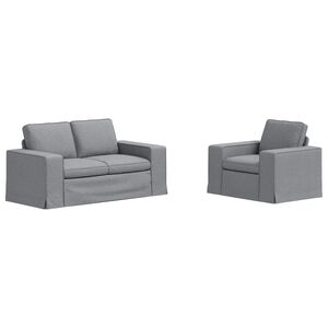 vidaXL Sofa S&aelig;t 2 pcs Lysegr&aring; 182 x 80 x 82 cm Stof