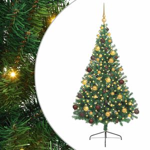 vidaXL Kunstig Forbelyst Juletr&aelig; med 300 LED'er Gr&oslash;n 180 cm PVC