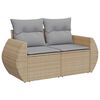 vidaXL Havesofa Sæt med pude med opbevaring 9 pcs Beige polyrattan
