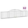 vidaXL buede gabionkurve 2 stk. 300x30x60/80 cm galvaniseret jern