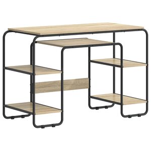 vidaXL Skrivebord med opbevaring Sonoma-eg 113,5 x 52 x 75,5 cm