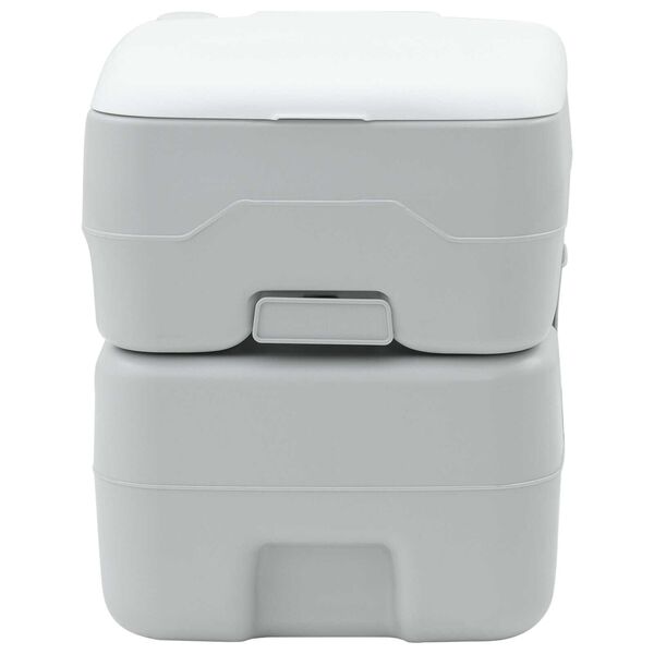 vidaXL Camping toilet Gr&aring; og Hvid 41,5 x 36,5 x 42 cm Polyethylen