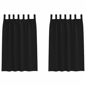 vidaXL M&oslash;rkl&aelig;gningsgardiner med ringe 2 stk. Sort 175 x 140 cm
