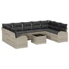 vidaXL Havesofa S&aelig;t 10 stk. Lysegr&aring; polyrattan