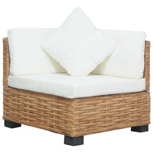 vidaXL hj&oslash;rnesofa med hynder naturlig rattan