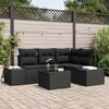 vidaXL Havesofa S&aelig;t 5 pcs Sort polyrattan