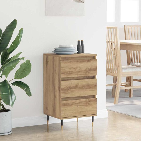 vidaXL Sideboard med skuffe artisan eg 35 x 40 x 70 cm Konstrueret tr&aelig;