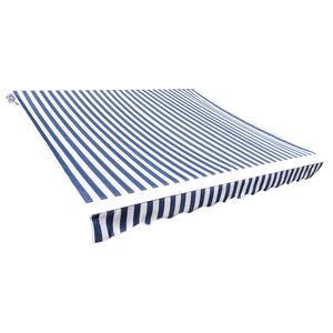 vidaXL udskiftningsdug til markise 280x245 cm polyester bl&aring; og hvid