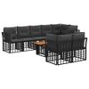 vidaXL Havesofa S&aelig;t 9 stk. Sort og M&oslash;rkegr&aring; polyrattan