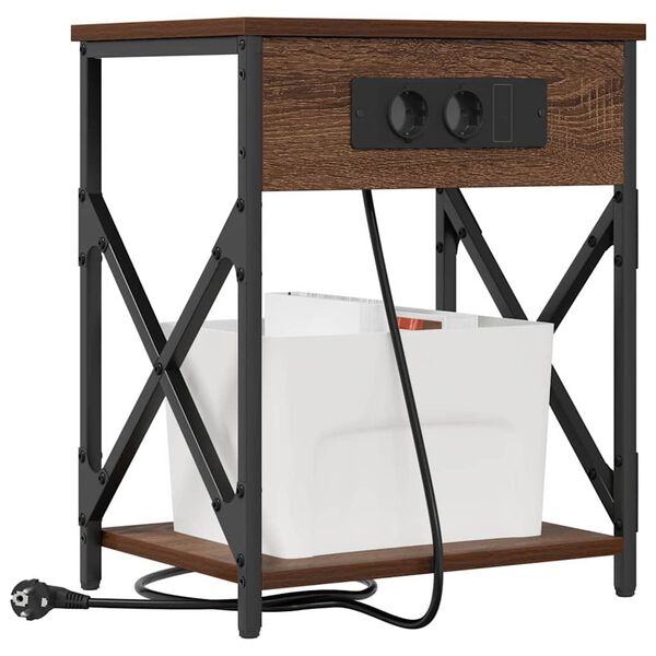 vidaXL Natskab Brun eg 41 x 31 x 51 cm Konstrueret tr&aelig;