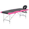 vidaXL sammenfoldeligt massagebord aluminiumsstel 4 zoner sort lyser&oslash;d