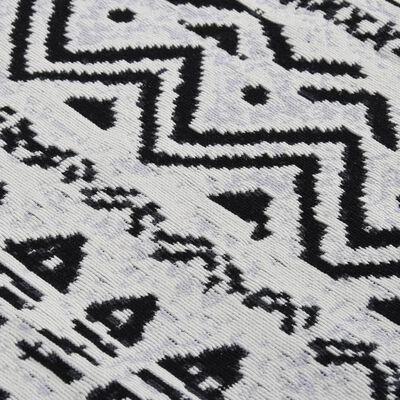 vidaXL gulvtæppe 160x230 cm bomuld sort og hvid