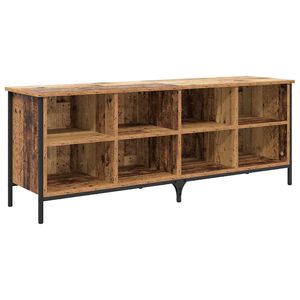 vidaXL Sko skab 131 x 35 x 50 cm Ingeni&oslash;rt tr&aelig; og jern Gammelt tr&aelig;