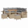 vidaXL Havesofa S&aelig;t 9 stk. 6-Antal s&aelig;der Beige og lys gr&aring; polyrattan