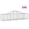 vidaXL buede gabionkurve 40 stk. 200x50x40/60 cm galvaniseret jern