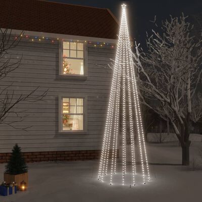 vidaXL juletræ med spyd 1134 LED'er 800 cm koldt hvidt lys