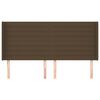 vidaXL sengegavl med kanter 203x16x118/128 cm stof m&oslash;rkebrun