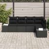 vidaXL Havesofa S&aelig;t med opbevaring 5 pcs Sort polyrattan