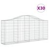 vidaXL buede gabionkurve 30 stk. 200x30x80/100 cm galvaniseret jern