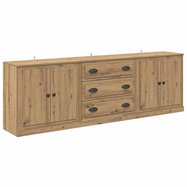 vidaXL Sideboards med skuffe 3 pcs Gammelt tr&aelig; 70 x 35,5 x 67,5 cm