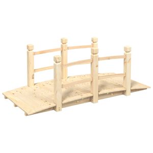 vidaXL havebro med gel&aelig;nder 150x67x56 cm massivt grantr&aelig;