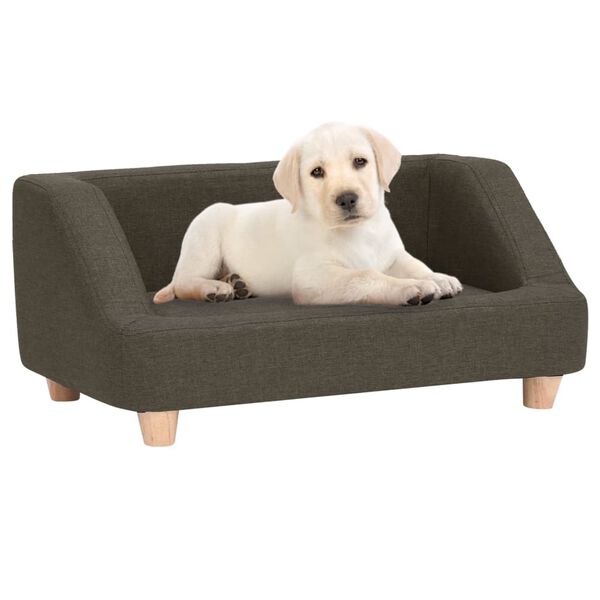 vidaXL hundesofa 95x63x39 cm linned m&oslash;rkegr&aring;