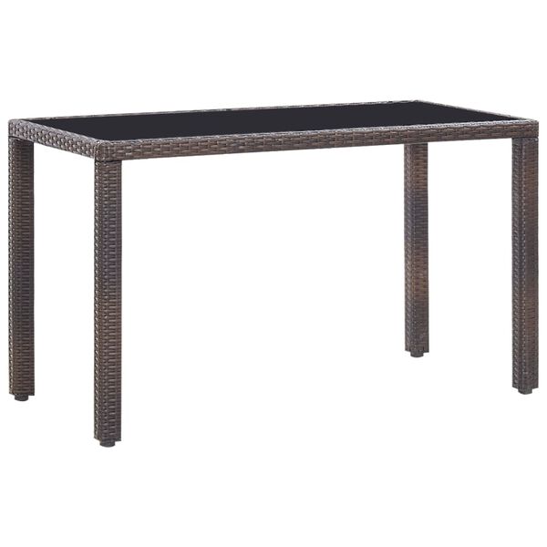 vidaXL udendørs spisebordssæt 5 dele med hynder polyrattan brun