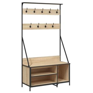 vidaXL t&oslash;jstativ med skoopbevaring 100x41x184 cm sonoma-eg