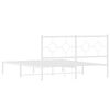 vidaXL sengeramme med sengegavl 160x200 cm metal hvid