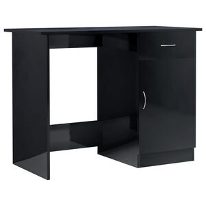 vidaXL skrivebord 100x50x76 cm konstrueret tr&aelig; sort h&oslash;jglans