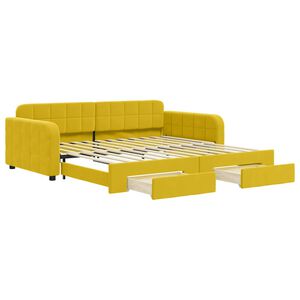 vidaXL daybed med udtr&aelig;k og skuffer 100x200 cm velour gul