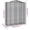 vidaXL buede gabionkurve 7 stk. 200x50x220/240 cm galvaniseret jern