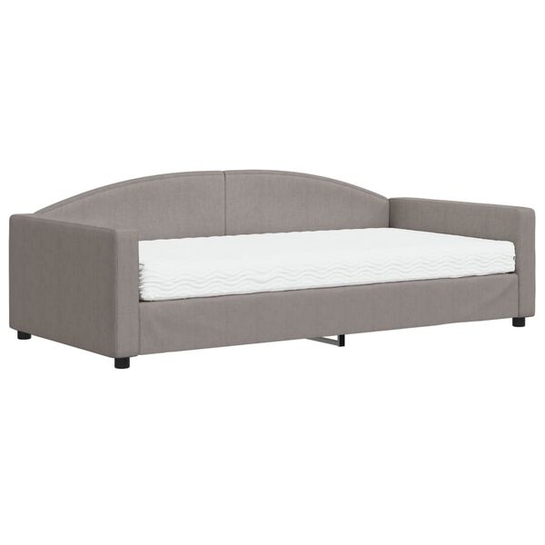 vidaXL daybed med madras 100x200 cm stof gr&aring;brun
