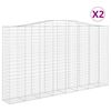 vidaXL buede gabionkurve 2 stk. 400x50x220/240 cm galvaniseret jern