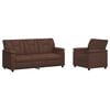 vidaXL Sofa S&aelig;t 2 pcs Brun Kunstl&aelig;der