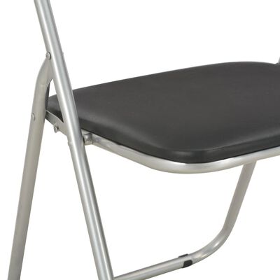 vidaXL sammenklappelige spisebordsstole 6 stk. sort kunstlæder
