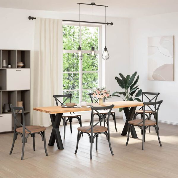 vidaXL spisebordsben X-formet 2 stk. sort 50x(72-73) cm st&aring;l