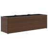 vidaXL plantekasse med 3 krukker 105x30x32 cm polyrattan brun