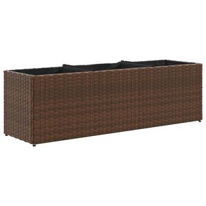 vidaXL plantekasse med 3 krukker 105x30x32 cm polyrattan brun