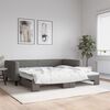 vidaXL daybed med udtr&aelig;k 100x200 cm stof m&oslash;rkegr&aring;