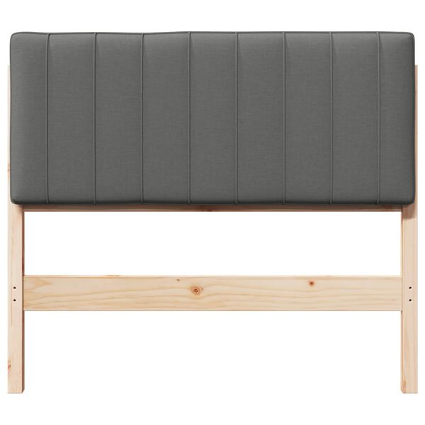 vidaXL Polstret sengegavl Brun og Lys Gr&aring; 100 cm Massiv fyrretr&aelig;