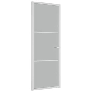 vidaxL d&oslash;r 76x201,5 cm mat glas og aluminium hvid