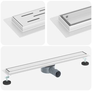 vidaXL Bruserafl&oslash;b 2-i-1 med 360&deg; Siphon S&oslash;lv 70 cm Rustfrit St&aring;l 304